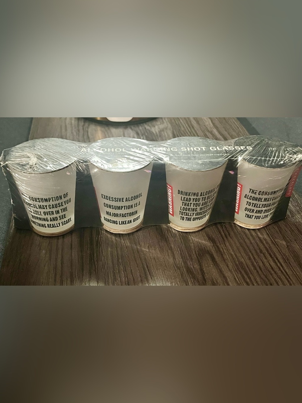 Vintage Kikkerland Frosted Shot Glass Set Funny Drinking Quotes Sealed Brand New
